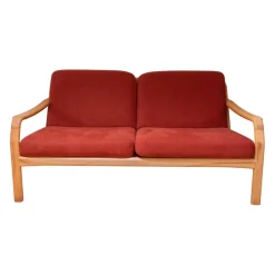 Dyrlund 2-Sitzer-Sofas|Sofa DY 1260 2,5-Sitzer Stoff Comfort 0028 Rot Kernbuche Geölt
