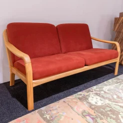 Dyrlund 2-Sitzer-Sofas|Sofa DY 1260 2,5-Sitzer Stoff Comfort 0028 Rot Kernbuche Geölt