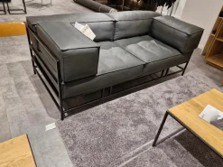 Brühl 2-Sitzer-Sofas|Sofa Easy Pieces 2 Leder La Plume 5663 99 Anthrazit Rahmen Schwarz Pulverbeschichtet