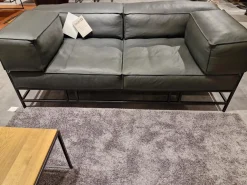 Brühl 2-Sitzer-Sofas|Sofa Easy Pieces 2 Leder La Plume 5663 99 Anthrazit Rahmen Schwarz Pulverbeschichtet