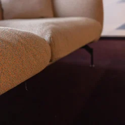 Prostoria 2-Sitzer-Sofas|Sofa Echo Bezug Stoff Mica Melba Grau Gestell Metall Schwarz