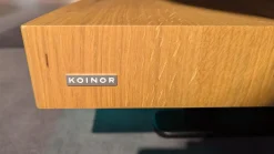 Koinor 2-Sitzer-Sofas|Sofa Edit 2 Leder D Dolce Cola Grau Braun Plateau 2 Balkeneiche Furniert Geölt Mit LED Beleuchtung Und Soundsystem