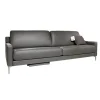Rolf Benz 2-Sitzer-Sofas|Sofa Ego F011 Bezug Leder 40.308 Schiefergrau Gussfuß Aluminium Poliert Inklusive 1 Kissen