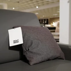 Rolf Benz 2-Sitzer-Sofas|Sofa Ego F011 Bezug Leder 40.308 Schiefergrau Gussfuß Aluminium Poliert Inklusive 1 Kissen