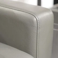 Rolf Benz 2-Sitzer-Sofas|Sofa Ego F011 Bezug Leder 40.308 Schiefergrau Gussfuß Aluminium Poliert Inklusive 1 Kissen