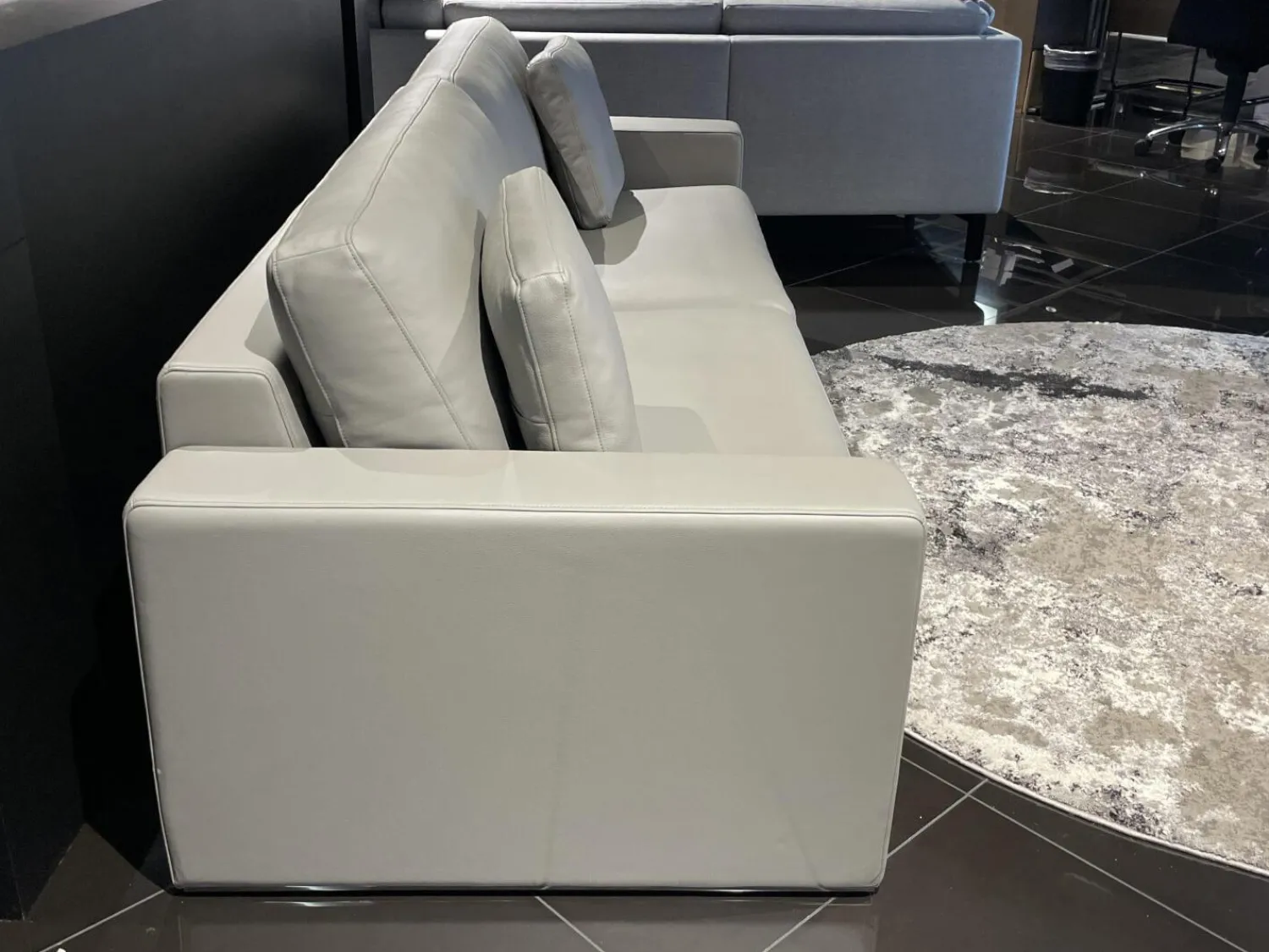 Rolf Benz 2-Sitzer-Sofas|Sofa Ego Leder 38 101 Hell Steingrau Grau