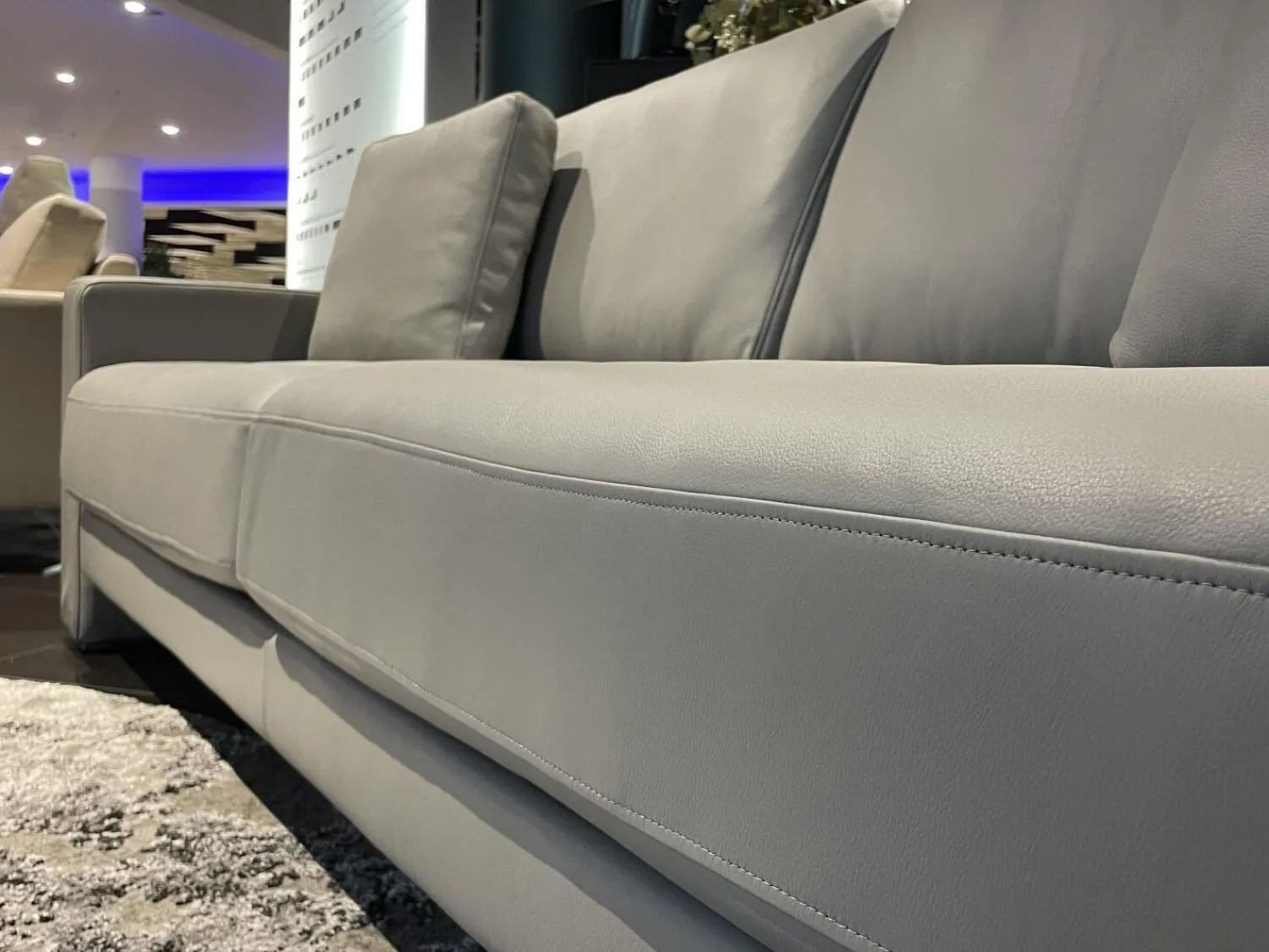 Rolf Benz 2-Sitzer-Sofas|Sofa Ego Leder 38 101 Hell Steingrau Grau