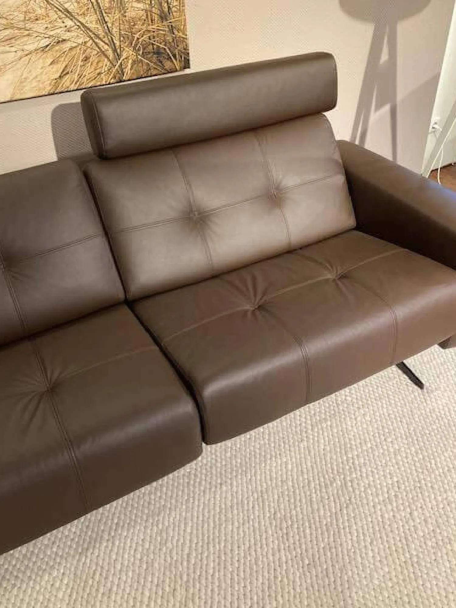 Stressless 2-Sitzer-Sofas|Sofa Ella Leder Paloma 094 Espresso 09433 Braun Gestell Massivholz Füße Metall Pulverbeschichtet Schwarz