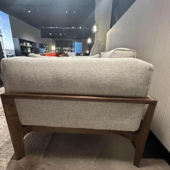 COR 3-Sitzer-Sofas|Sofa Elm Stoff 8300 Lichtgrau Grau Gestell Nussbaum Natur Geölt Braun Inklusive Kissen