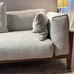 COR 3-Sitzer-Sofas|Sofa Elm Stoff 8300 Lichtgrau Grau Gestell Nussbaum Natur Geölt Braun Inklusive Kissen