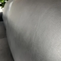 Contur 2-Sitzer-Sofas|Sofa Enna Leder L40 Rancho Nero WR51 Schwarz Metallkufe Metallfuß Chrom Mit Kopfstütze