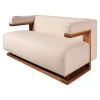Tecta 2-Sitzer-Sofas|Sofa F51 2 Stoff Doma Beige Grau Gestell Nussbaum Massiv