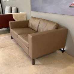 Walter Knoll 2-Sitzer-Sofas|Sofa Foster 503 20 Leder Elen Fango Braun Gestell Schwarz Verchromt Inklusive Kunststoffgleiter