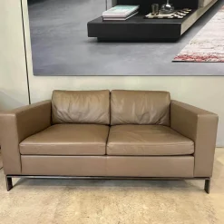 Walter Knoll 2-Sitzer-Sofas|Sofa Foster 503 20 Leder Elen Fango Braun Gestell Schwarz Verchromt Inklusive Kunststoffgleiter