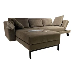 Brühl Ecksofas|Sofa Four Two Stoff 2813 0021 Greige Grau Beige Metallkufen Und Rollen Schwarz