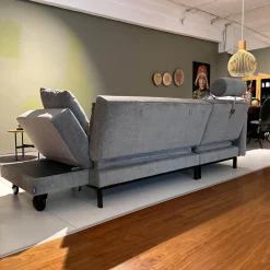 Brühl Ecksofas|Sofa Four Two Stoff 2813 0021 Greige Grau Beige Metallkufen Und Rollen Schwarz