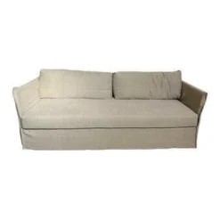 Meridiani 2-Sitzer-Sofas|Sofa Fox Bezug Stoff Santos Taupe Beige Füße Metall Inklusive 2 Rückenkissen