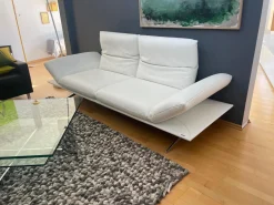Koinor 2-Sitzer-Sofas|Sofa Francis Leder Bull Latte Weiß Füße Metallkufe Nickel Satiniert