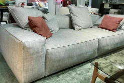 Marelli 3-Sitzer-Sofas|Sofa Gary Stoff Grau Mit Lederkissen Keder Braun