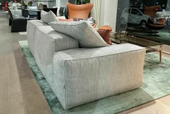 Marelli 3-Sitzer-Sofas|Sofa Gary Stoff Grau Mit Lederkissen Keder Braun