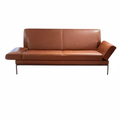 Jori 2-Sitzer-Sofas|Sofa Glove Pure Leder Lolita Cognac Braun Gestell Bronze Matt Pulverbeschichtet