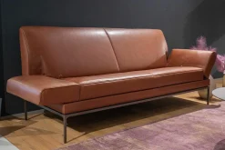 Jori 2-Sitzer-Sofas|Sofa Glove Pure Leder Lolita Cognac Braun Gestell Bronze Matt Pulverbeschichtet