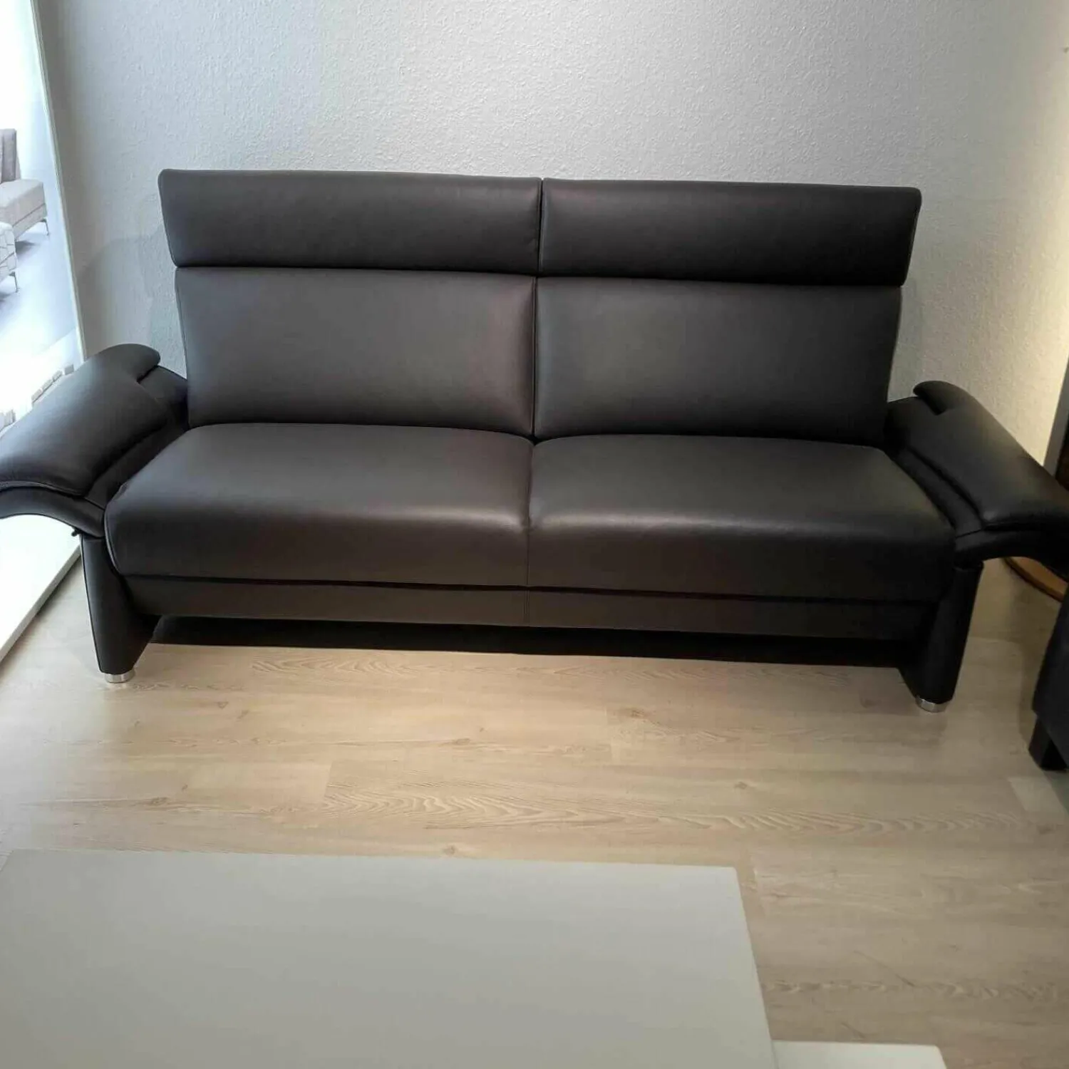 Puhlmann 2-Sitzer-Sofas|Sofa Gomera Zweisitzer Leder 18/7106 Dunkelbraun Savana 2 Armlehnen abklappbar