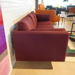 Nielaus 3-Sitzer-Sofas|Sofa Handy Wollstoff Burgunderrot Gestell Metall