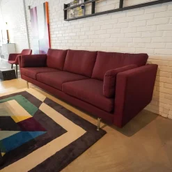 Nielaus 3-Sitzer-Sofas|Sofa Handy Wollstoff Burgunderrot Gestell Metall
