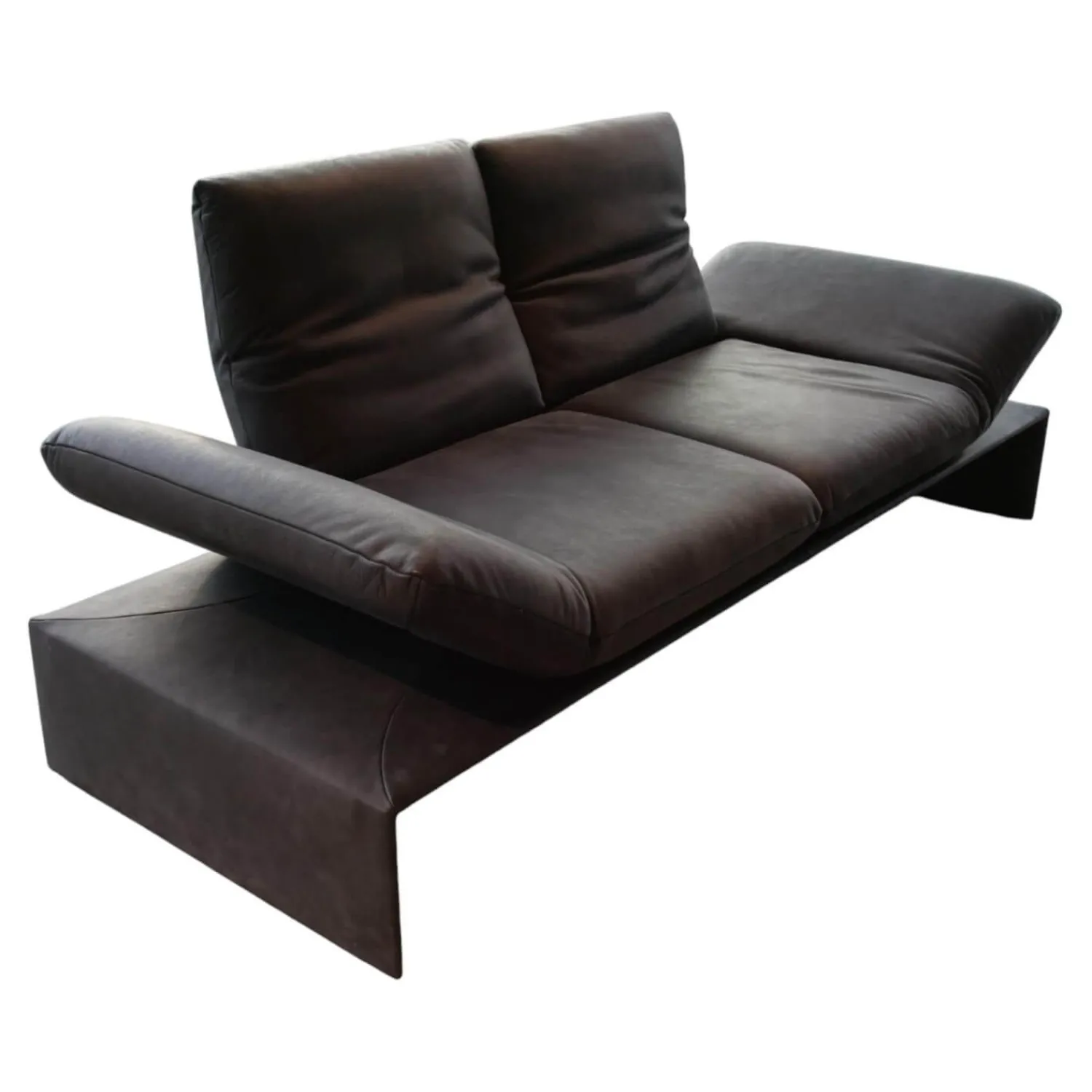 Koinor 2-Sitzer-Sofas|Sofa Harriet Leder A India Omega Schwarz Metallfuß Matt Satiniert