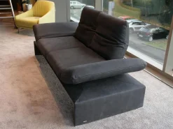 Koinor 2-Sitzer-Sofas|Sofa Harriet Leder A India Omega Schwarz Metallfuß Matt Satiniert