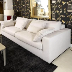 Bielefelder Werkstätten 2-Sitzer-Sofas|3-Sitzer-Sofas|Sofa Inspiration 122-3005 Tief Bezug Noah 1744 176 Sockelrahmen Wengefarbig Gebeizt