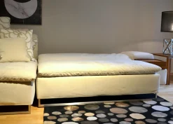 Signet Ecksofas|Sofa Isla Milan Stoff Hipo Natur Creme Schlaffunktion