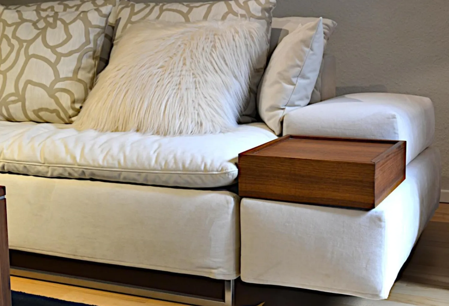 Signet Ecksofas|Sofa Isla Milan Stoff Hipo Natur Creme Schlaffunktion