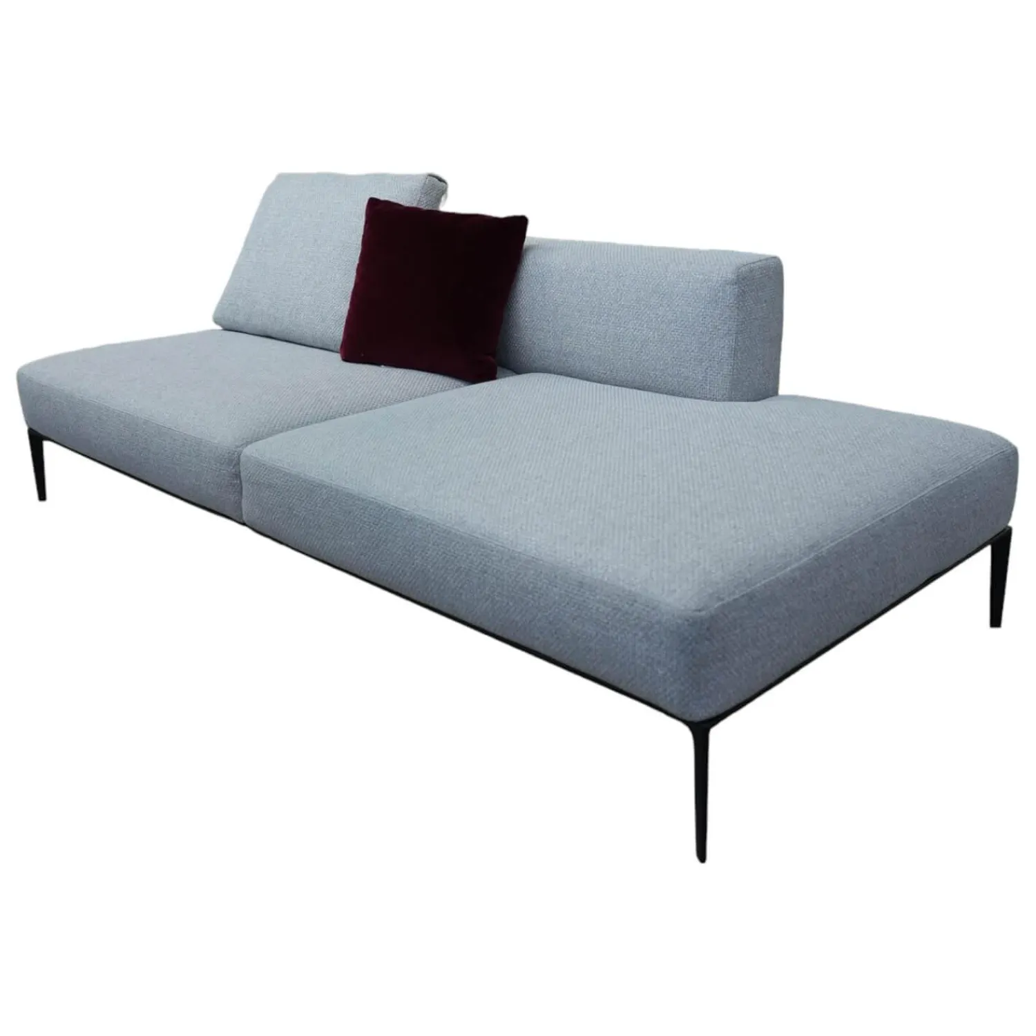Walter Knoll Daybeds & Recamieren|Sofa Jaan Living 783 Bezug Stoff Carré 7823 Moonlight Grau Gestell Aluminium Matt Pulverbeschichtet Schwarz