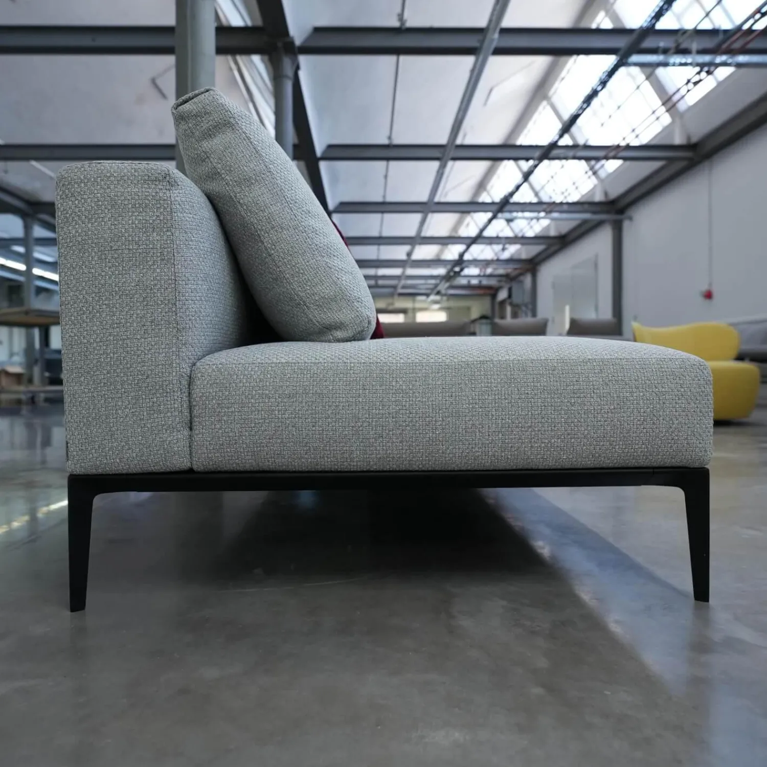 Walter Knoll Daybeds & Recamieren|Sofa Jaan Living 783 Bezug Stoff Carré 7823 Moonlight Grau Gestell Aluminium Matt Pulverbeschichtet Schwarz