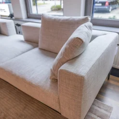 Walter Knoll Ecksofas|Sofa Jaan Living Bezug Stoff Duala 7674 Off-White Weiß Grau Untergestell Schwarz Pulverbeschichtet Matt Inklusive Kissen Und Ablageboard