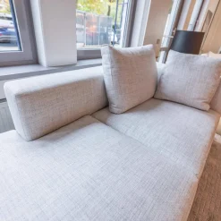 Walter Knoll Ecksofas|Sofa Jaan Living Bezug Stoff Duala 7674 Off-White Weiß Grau Untergestell Schwarz Pulverbeschichtet Matt Inklusive Kissen Und Ablageboard