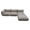 COR Ecksofas|Sofa Jalis 21 Leder 420 Sand Beige Nahtband 5090 Sand Beige Inklusive Hocker