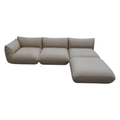 COR Ecksofas|Sofa Jalis 21 Leder 420 Sand Beige Nahtband 5090 Sand Beige Inklusive Hocker
