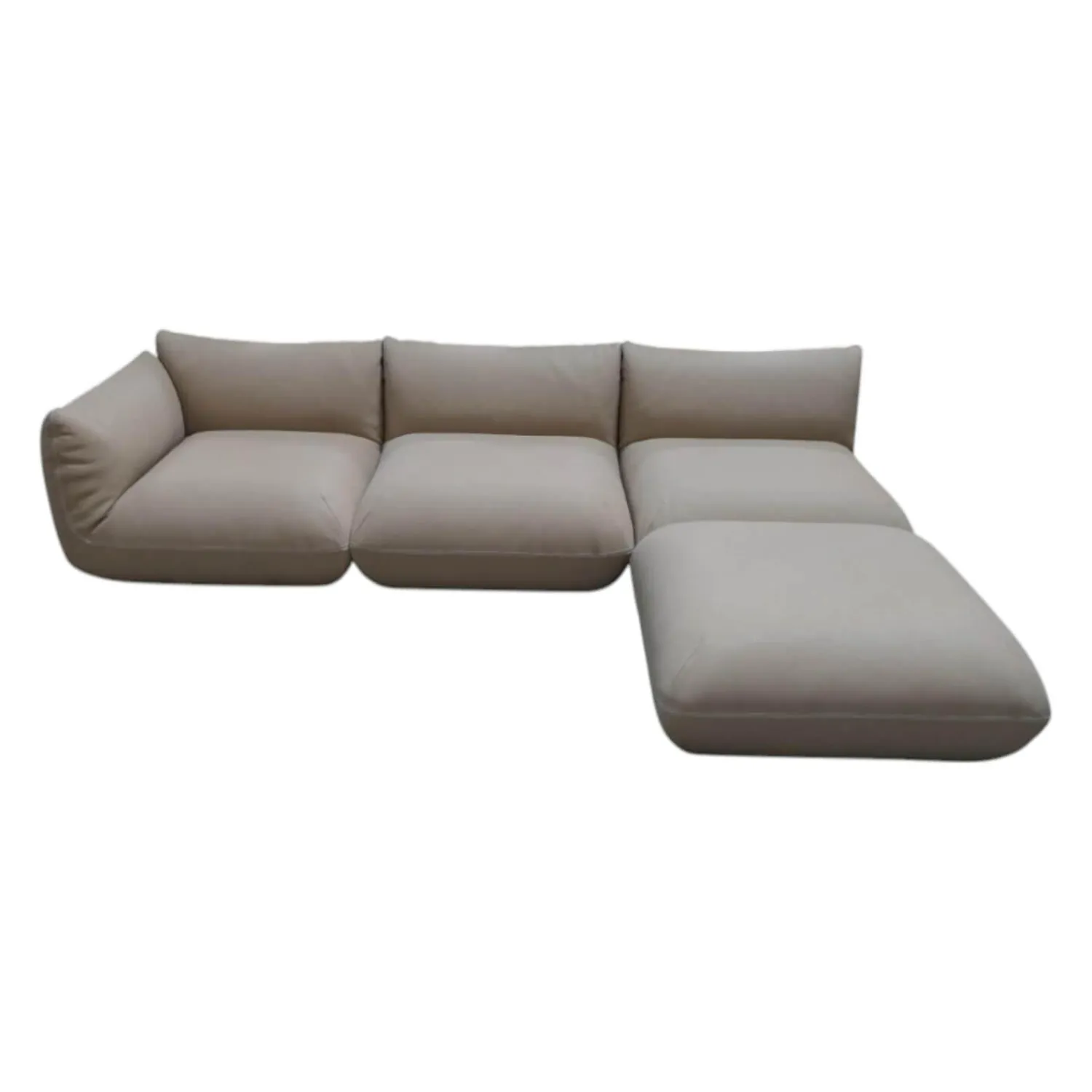 COR Ecksofas|Sofa Jalis 21 Leder 420 Sand Beige Nahtband 5090 Sand Beige Inklusive Hocker