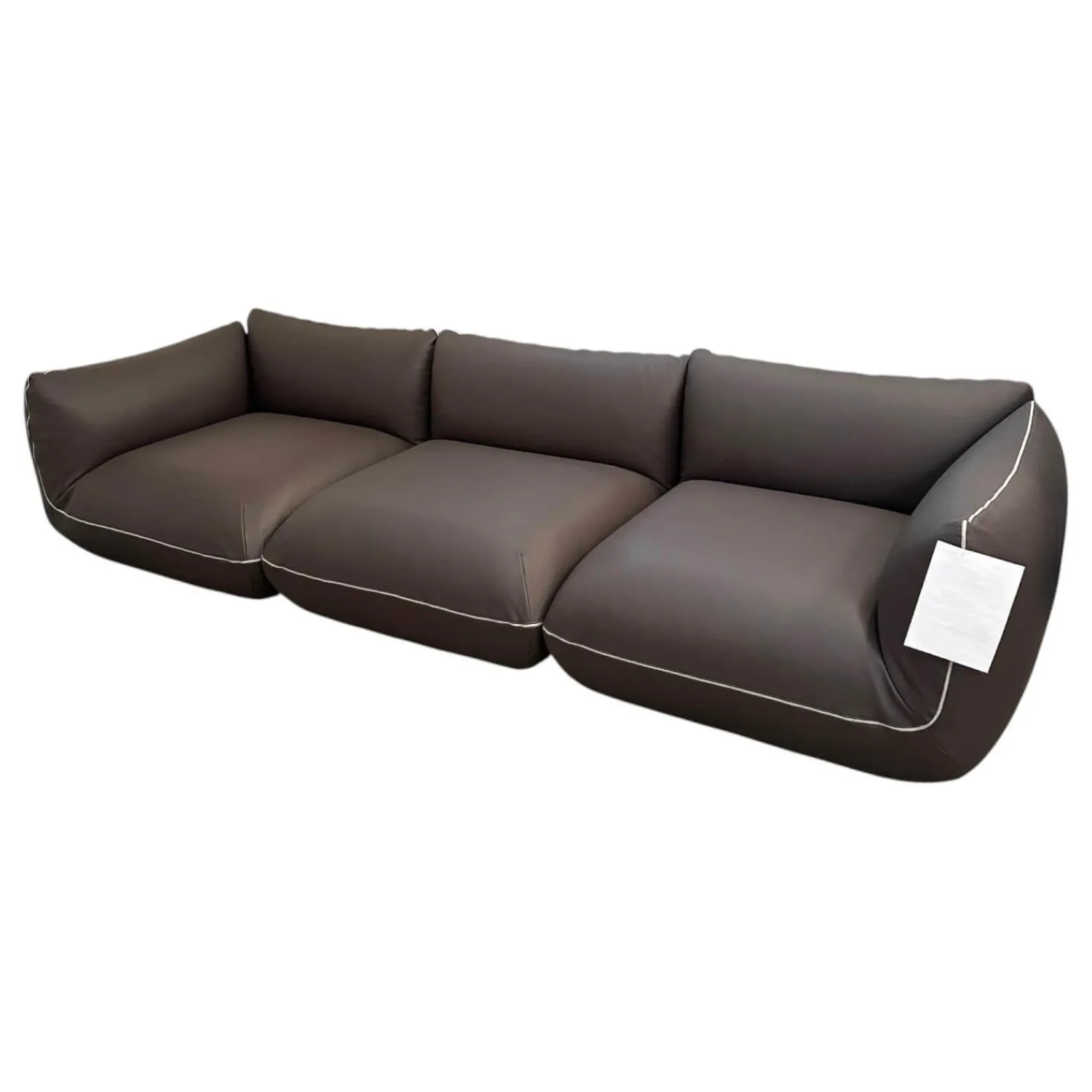 COR 3-Sitzer-Sofas|Sofa Jalis 21 Leder 246 Schoko Grau Braun Nahtband 5095 Kitt