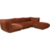 COR 3-Sitzer-Sofas|Sofa Jalis 21 Stoff 9072 Kürbis Orange Rot Nahtband 5091 Mittelgrau