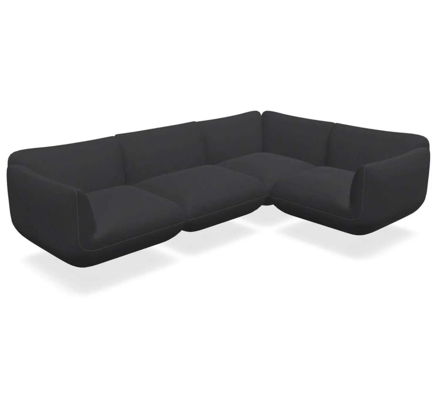 COR Ecksofas|Sofa Jalis Stoff 8145 Dunkelgrau Nahtband Grau mit einem Rückenkissen