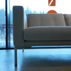 Walter Knoll 2-Sitzer-Sofas|Sofa Jason 390 25 FLFR 2,5 Sitzig Stoff Summit Chalk Grau Gestell Velourmatt Grau