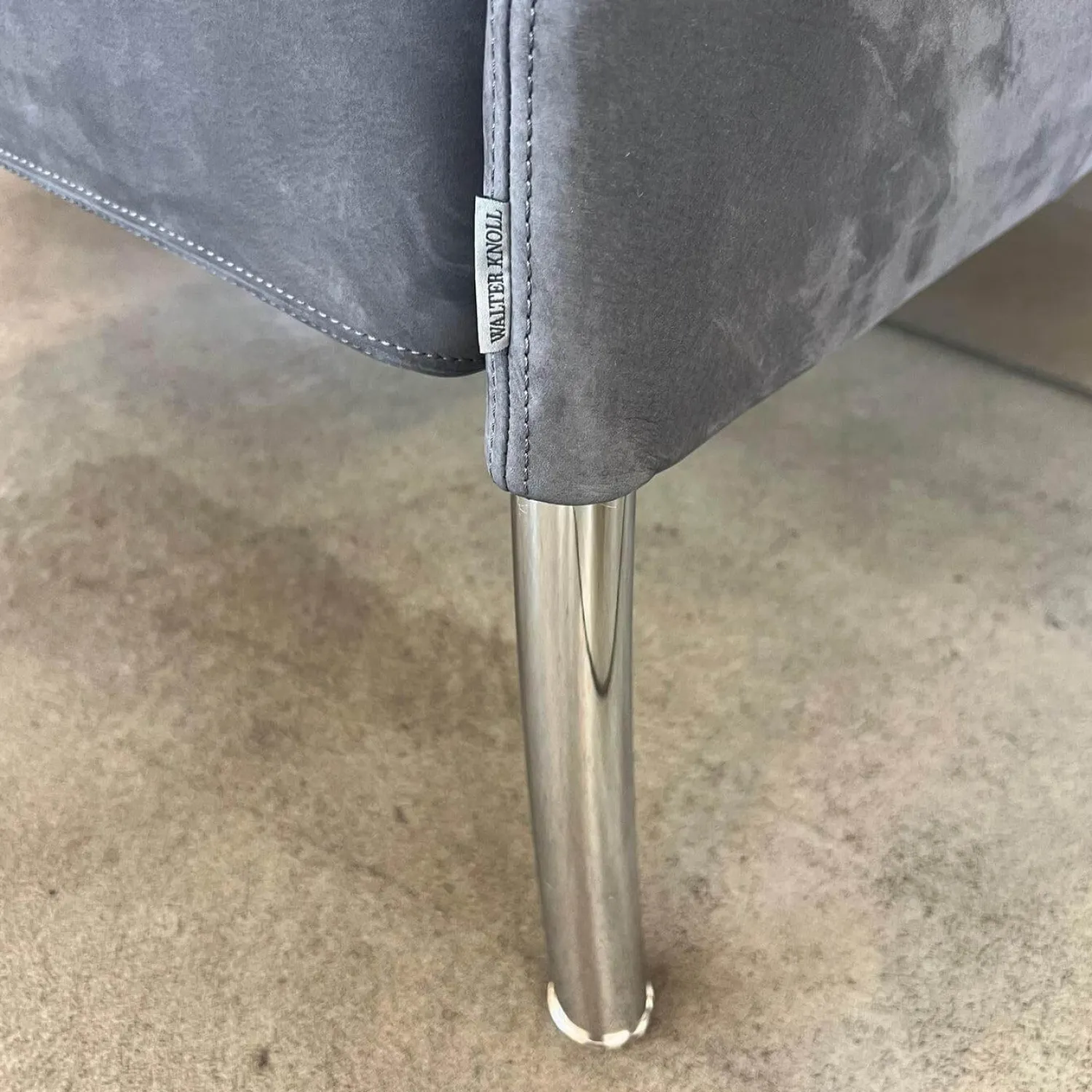 Walter Knoll 3-Sitzer-Sofas|2-Sitzer-Sofas|Sofa Jason 390 25 FLFR Leder Velvet 1481 Poppy Seed Grau Gestell Hochglanz Verchromt Mit Nackenrollen