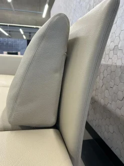 Walter Knoll 2-Sitzer-Sofas|Sofa Jason 390 20 Leder Sierra Dune Beige Gestell Silber Hochglanz Verchromt inkl. Funktionsarmlehnen