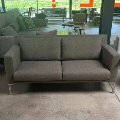 Walter Knoll 2-Sitzer-Sofas|Sofa Jason 390-25 FLFR Stoff Kuro Limestone Gestell Velourmatt