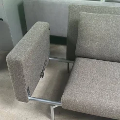 Walter Knoll 2-Sitzer-Sofas|Sofa Jason 390-25 FLFR Stoff Kuro Limestone Gestell Velourmatt