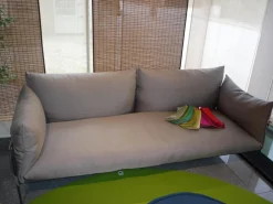 Paola Lenti Loungemöbel|Sofa Kaba Outdoor Stoff Wasserfest RT82 Sottobosco Gestell Stahl Schwarz Lackiert